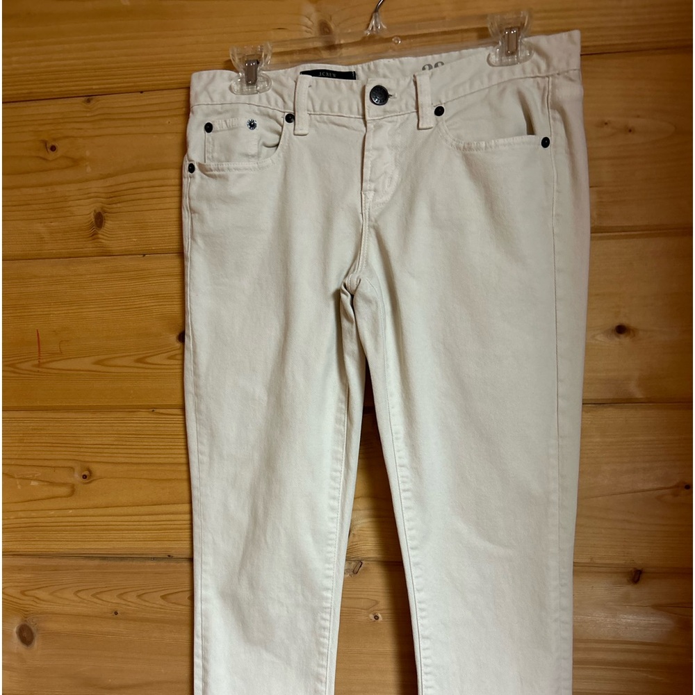J Crew women’s denim beige jeans size 28 ankle length cotton spandex toothpicks